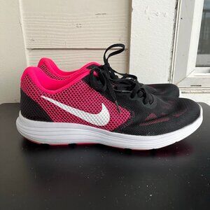 Nike Women's Revolution 3 Black and Pink Running Shoes Sneakers Size 11